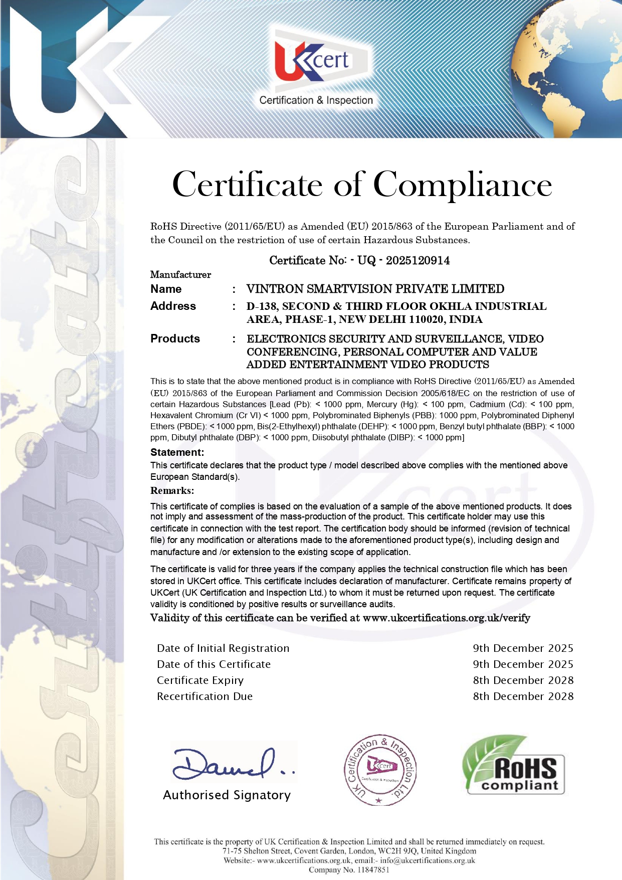 Certificate